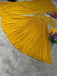 Ropa de fiesta de lanzamiento, nuevo diseño, vestido de trabajo de secuencia bordado pesado con tela Dupatta de imitación Georgette completamente cosida - Product Image 4