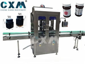 Ligne de production de machines de remplissage, de bouchage et d'étiquetage de miel, de confiture de fruits, de pâte de sésame liquide avec pompe à piston certifiée CE CXM - Product Image 2