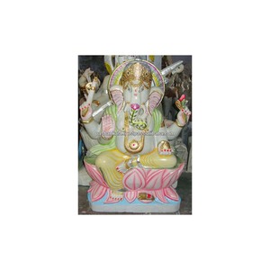 หินอ่อนสีขาวที่ทำด้วยมือพระพิฆเนศวร Moorti/รูปปั้น - Product Image 1