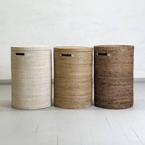 Poubelles en rotin naturel, vente en gros, poubelles tissées à la main, paniers à couvercle, contenants, excellent prix - Product Image 2