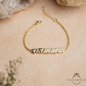 Silverings High Society - Pulsera de Plata de Ley 925 con Cadena Fina de Oro y Zirconia - Product Image 4