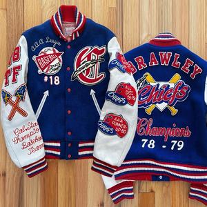 Chaqueta Bomber de Béisbol Bordada para Hombre, Estilo Universitario, de Cuero, Manga Larga, Cortavientos, Impermeable, Reversible con Cremallera y Cuello Alto - Product Image 5