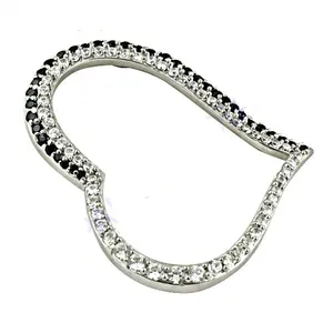 Pendentif en cristal en forme de cœur pour femme avec bijoux élégants en argent avec cristaux - Product Image 2