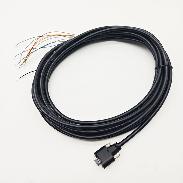 Custom 5m Length 28AWG PVC Black Samtec 10Pin Connector to Open Cable
