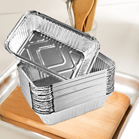 10, 20 ou 50 pièces – Barquettes alimentaires rectangulaires jetables en aluminium de qualité alimentaire, moules à pain en aluminium argentés avec couvercles