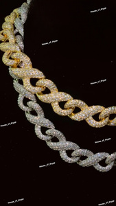 Collar de Cadena Cubana de Lujo Plateado con Incrustaciones de Diamantes de Imitación Moissanite, Estilo Hip Hop, Joyería de Estilo Rapero - Product Image 3