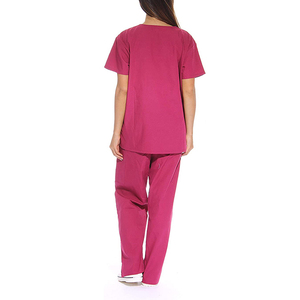 Conjuntos de uniformes de enfermería transpirables elásticos para mujer al por mayor personalizados, uniformes de enfermería para Hospital, conjuntos de uniformes tejidos - Product Image 4