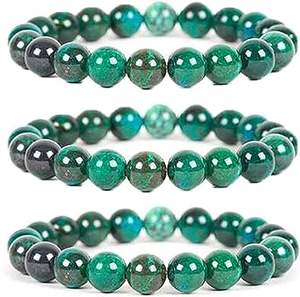 Pulsera de crisocola de piedras preciosas Joyería de ágata hecha a mano para regalo Pulseras de cuentas genuinas de cristales de Amayra Exports - Product Image 2