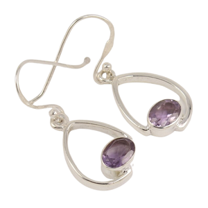 Pendientes de piedras preciosas de amatista 925 pendientes de piedra de plata de ley sólida para Niñas para mujeres pendientes de plata colgantes joyería - Product Image 1