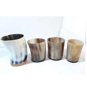 Set of 4 Round Shape Natural <b>Viking</b> Drinking Horn Beer Drinking Horn <b>Cup</b> With Premium Quality Medium Size Wine <b>Cups</b> Agate - Product Image 2