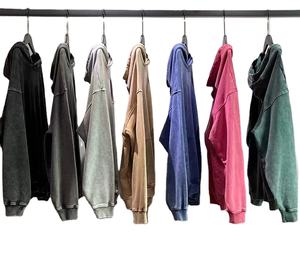 420gsm Peso pesado 100% Algodón Manga larga Oversized Vintage Batik Hoodie Lavado Estilo suelto con patrón de puntos para otoño Hombre - Product Image 1