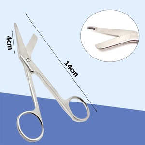 Ciseaux chirurgicaux manuels en acier inoxydable de 14 cm pour pansements et bandages, certifiés CE, ciseaux à plâtre robustes pour usage domestique - Product Image 1