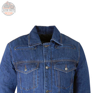 แจ็คเก็ตยีนส์ดีไซน์ใหม่จากผู้ผลิตมืออาชีพ คุณภาพพรีเมียม ระบายอากาศได้ดี พร้อมแผ่นป้องกันที่ได้รับการรับรองมาตรฐาน CE สำหรับขี่มอเตอร์ไซค์ - Product Image 5