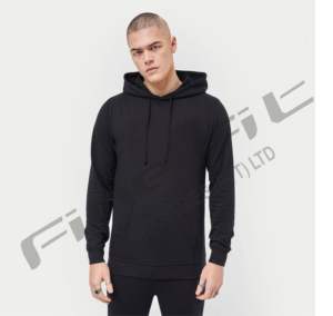 Sweat à capuche pour homme en coton mélangé de qualité supérieure Basics Heavyweight Winter Style Puff Printed Streetwear Solid Pattern Made in Portugal - Product Image 3