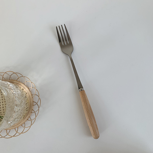 Prix de gros de l'Inde 5 pièces manche en bois couteau fourchette cuillère baguettes couverts ensemble au meilleur prix - Product Image 6