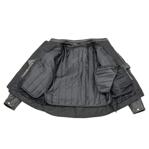 Blouson en cuir pour homme, blouson de moto en cuir noir économique avec doublure intérieure pour homme - Product Image 4