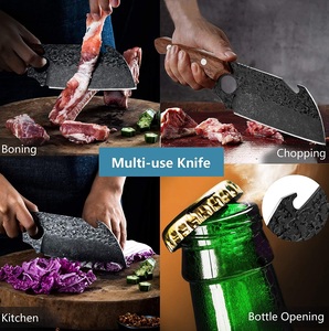 Couteau à désosser en acier à haute teneur en carbone avec gaine en cuir de cuisine, conception d'ouvre-bouteille personnalisable OEM - Product Image 3