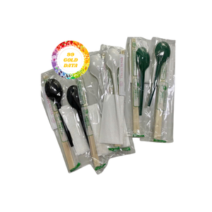 El juego de cubiertos de bambú sostenible incluye cuchara y palillos, ideal para hoteles, restaurantes y hogares - Product Image 2