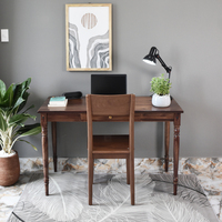 Escritorio de Oficina de Madera Maciza de Acacia Sostenible, Escritorio de Computadora Convertible de Altura Ajustable de Alta Calidad para Oficina en Casa