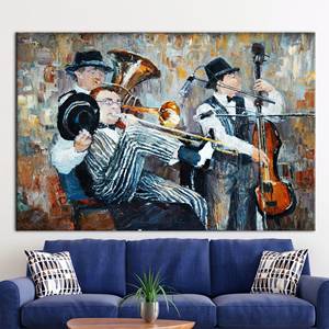 Toile imprimée Jazz : Affiche d'art Cello Art, Art mural musical, 1P: Gallery Wrapped - Product Image 1