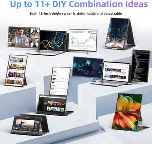 Moniteur d'extension d'<span class=keywords><strong>écran</strong></span> d'ordinateur <span class=keywords><strong>portable</strong></span> S7 15.6 "<span class=keywords><strong>Triple</strong></span> moniteur <span class=keywords><strong>portable</strong></span> FHD 1200P IPS Rotation à 235 ° <span class=keywords><strong>Écran</strong></span> <span class=keywords><strong>portable</strong></span> détachable pour ordinateur <span class=keywords><strong>portable</strong></span> - Product Image 5