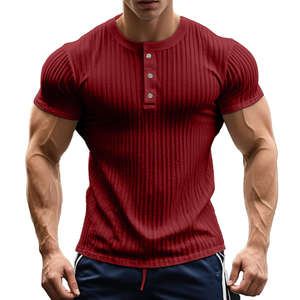 เสื้อผู้ชายขนาดใหญ่พิเศษสไตล์ Henley ทันสมัยดูหรูหราสำหรับใส่ทำงานและพักผ่อน - Product Image 5