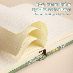 Cuaderno de Tapa Dura Gruesa A6, Estilo Vintage Retro, con Tela de Lino, Cosido con Hilo, Personalizable con Bordado de Flores y Árboles, para Estudiantes - Product Image 2