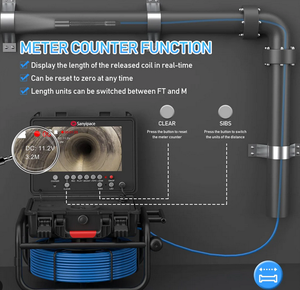 NUEVO SANYIIPACEE Cámara de Inspección de Alcantarillado con Cable Flexible de 9 Pulgadas y Contador de Metros - Product Image 5