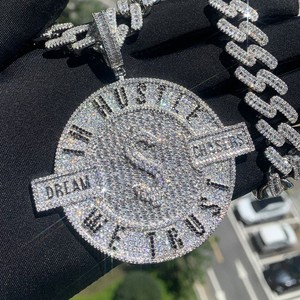 Collar con Colgante de Avión Cristo Grande Estilo Hip Hop, Plata 925 de Alta Calidad con Micro Pavé de Moissanita Certificada, Tamaño Personalizado para Hombre - Product Image 5