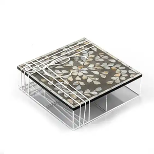 Eid Decor Moyen-Orient Mère de perle Boîte de rangement Ramadan Vente chaude Boîte de chocolat avec couvercle en acrylique Stockage MOP Incrustation Box - Product Image 2