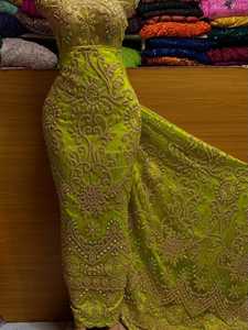 Tissu brodé en dentelle jacquard nigériane de luxe, de haute qualité, grande taille, écologique, léger, 5 yards, organza africain, brocart - Product Image 4