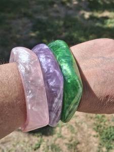 Chunky Acrylique Bracelets Bracelets pour Femmes Géométrique Acrylique Résine Acétate Tacheté Bracelet Bracelet Déclaration Coloré Bracelets - Product Image 6