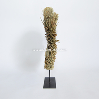 Sculpture d'art décorative de luxe Art Déco en herbe naturelle faite à la main, ornement moderne pour l'intérieur de la maison