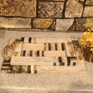 Plateau à dessert en nacre de qualité supérieure pour le Ramadan et l'Aïd Plateau de service fait à la main d'inspiration arabe pour un affichage luxueux de table de fête - Product Image 3