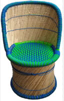 Chaise ottoman moderne en rotin et bambou pour l'extérieur, idéale pour les hôtels, les chambres, les cours, les patios et les jardins.