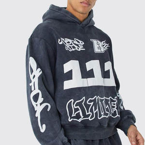 2025 Precio al por mayor Mejor diseño de serigrafía Chándal Producto de moda único Conjunto de chándal de lavado ácido - Product Image 6