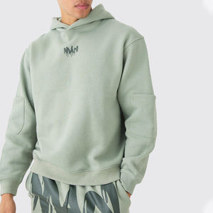 ชุดวอร์มแฟชั่นใหม่มีฮู้ดสำหรับผู้ชายโอเวอร์ไซส์มีกระเป๋าหลายแบบ - Product Image 3