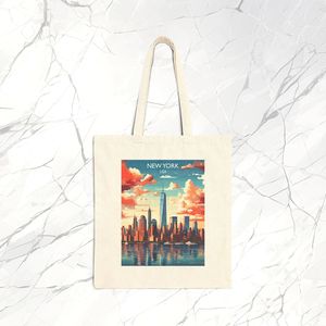 Customizable Eco Friendly Heavy Duty Classic Cotton Canvas Tote Bags with Country Theme Print Accessories Holder - Product Image 1