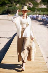 Bolso de hombro de jacinto de agua de estilo Vintage duradero hecho a mano con conveniente dos asas cierre abierto decoración Floral para mujer - Product Image 6