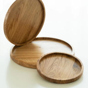 ถาดเสิร์ฟไม้กระถินณรงค์ทำมือสุดหรูจากอินเดีย ขัดเงา ลายพุทธศาสนา พร้อมโลโก้สั่งทำ สำหรับบ้าน ร้านกาแฟ โรงแรม รูปทรงปรับแต่งได้ - Product Image 1