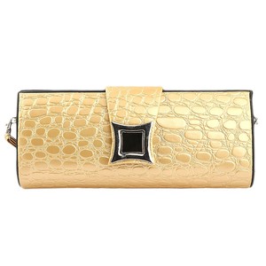 Bolso de mano con estampado de cocodrilo para mujer - Amarillo - Product Image 1