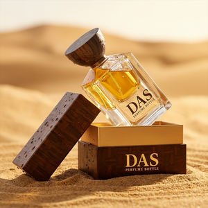 Koleksi Botol Parfum Persegi 50ml dari Kaca Industri Berkualitas Grosir dengan Tutup Kayu untuk Pemilik Merek Profesional - Product Image 4