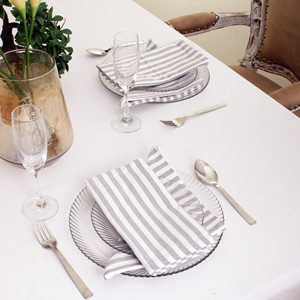 Serviettes de cuisine tissées à séchage rapide 100% coton serviettes de table à rayures grises maison Restaurants torchon à motif carré adapté aux enfants - Product Image 2