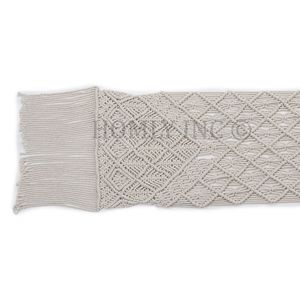 Camino de mesa con diseño anudado hecho a mano, diseño personalizado de la India, hecho de algodón natural - Product Image 1