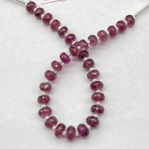 Perles en forme de rondelle à facettes en tourmaline rose de qualité AAA, perles de pierres précieuses naturelles 5.5-6.5MM pour la fabrication de bracelets - Product Image 1