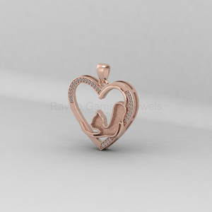 Pendentif de haute qualité en argent sterling 925 avec sertissage en bézel CZ 25x27mm, design chat, remplissage en résine de cendres, bijoux pour lait maternel - Product Image 4