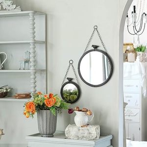 Latest Design Vintage Round <b>Metal</b> Framed Wall Mounted Mirror With Bird Iron <b>Metal</b> <b>frame</b> wall mirror - Product Image 4