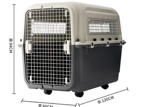 Coffre-fort Double porte conception Pet Cage transporteur chat chien étui de transport Super grand espace Pet Air Transport boîte avec roues - Product Image 2