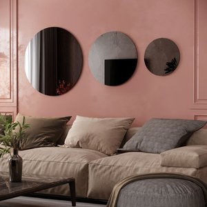 Ensemble de 3 miroirs ronds décoratifs fumés de 3 tailles pour la décoration intérieure - Product Image 1