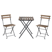 Ensemble table basse et chaises pliantes modernes BeNK du Vietnam, en acacia durable, pour jardin, extérieur, balcon, bistrot, hôtel, école